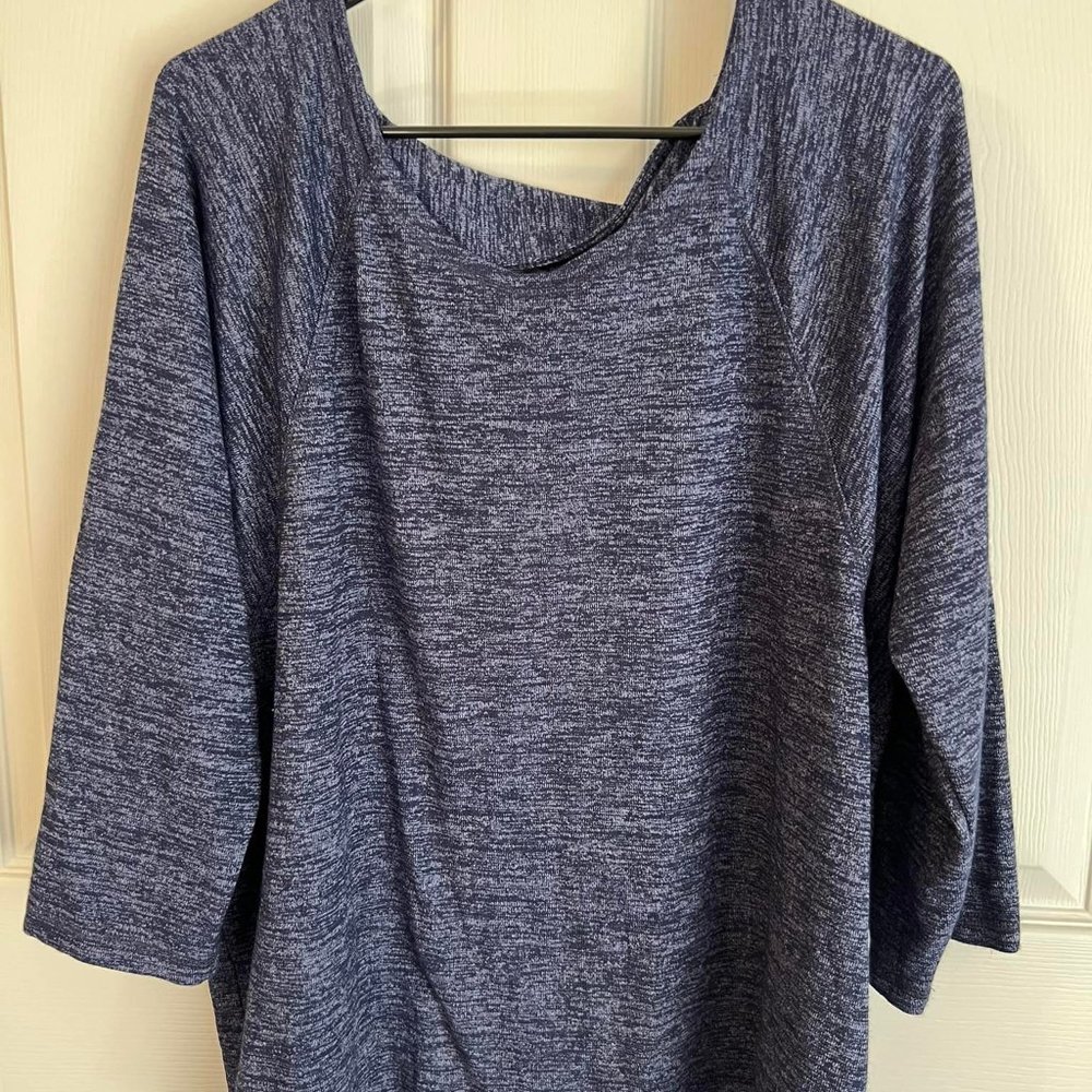 T by TALBOTS heather navy blue fall WINTER SWEATER womens XL extra large